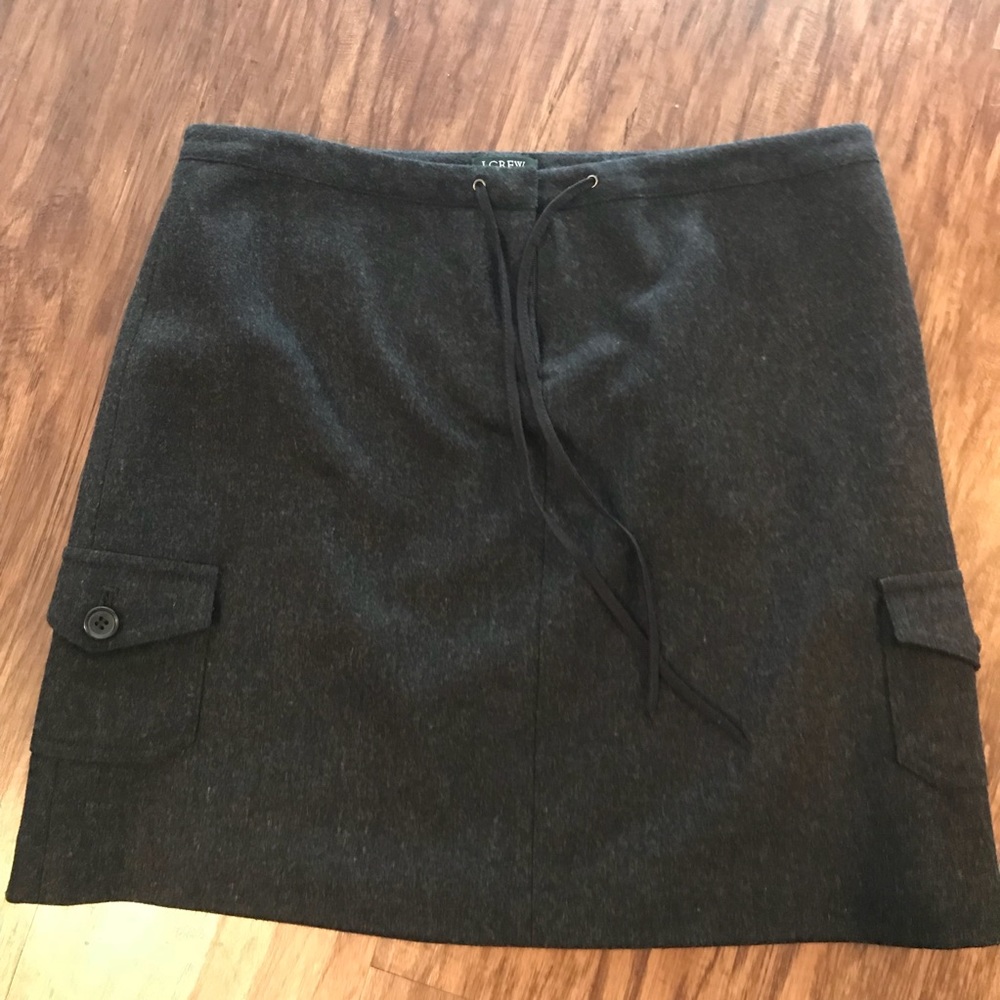 J.Crew Wool Blend Skirt with Tie Waist and Cargo Pockets Size 4